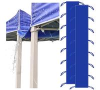 VirgoCCY 2 Pack Rain Gutter for Tents, 10 FT PVC Vinyl Canopy Rain Gutters, Canopy Tent Drainage Accessory Rain Gutter for High Peak Frame Style Canopy Sheds, Blue