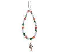 VirgoCCY Christmas Cute Handmade Phone Charms Star Pearl Rainbow Color Beaded Phone Lanyard Camera Charm AntiLost Wrist Strap, Phone Wristlet Bracelet-B
