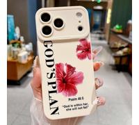 VirgoCCY God's Plan Phone Case for iPhone 17 Pro Max Case, Bible Verse with Flower Pattern Design, Soft TPU Shockproof Protective Cover for Girls Women-White