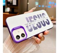 VirgoCCY Jesus Christ Phone Case for iPhone 11 Case, The Way Truth Life Bible Verse Inspirational Cover, Matte Shockproof Protective Case for Men Women Faith Gifts-Purple