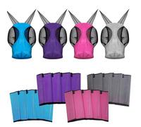 VirgoCCY Set of 20 Mesh Fly Boots and Fly Masks with Ears for Horses, Breathable Protective Horse Leg Wraps for Preventing Flies and Mosquitoes Bites-Reduces Leg Fatigue, (Four Colors)