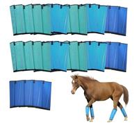 VirgoCCY Set of 44 Loose Fitting Horse Fly Boots, Breathable Mesh Boots Protective Horse Leg Wraps, Horses Leggings for Preventing Flies and Mosquitoes Bites-Reduces Leg Fatigue (Blue Colors)