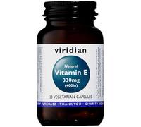 Viridian 330 mg natural vitamin E (400 IU) 30 Vegetable Capsules