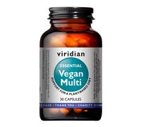 Viridian - Essential Vegan Multivitamin - 30 Caps | Balanced Formula for Plant-Based Diets | Vitamin B12, Iron, Zinc & Vitamin C | 27 Essential Vitamins & Minerals | Nutritionist Formulated