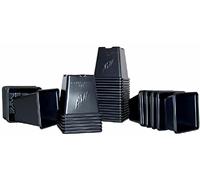 Viridis Hortus - 25 x 9cm Square Black Plant Pots Volume 0.56L (PLANT POTS MADE from 100% RECYCLED PLASTIC)