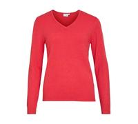 Vila Women's Viril V-Neck L/S Knit Top-Noos, Hibiscus, S
