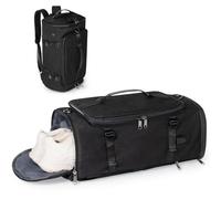 Virklyee Canvas Travel Bag 38L Vintage Duffle Travel Overnight Bags Large Capacity Weekend Bag, Retro Canvas Duffle Bag for Travel, Camping, Sports, Business Trips, black 31l