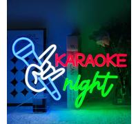Virlusy Karaoke Night Neon Sign for Music Room Decor Dimmable Karaoke Led Lights Signs for Karaoke Party Neon Light for Beer Bar Man Cave Pub Studio Game Room Birthday Party Decoration