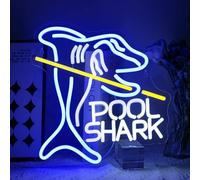 Virlusy Pool Shark Neon Sign for Wall Decor Dimmable Led Lights Signs Billiards LED Signs for Game Room Shark Neon Light Room Decor for Bar Pub Club Man Cave Decoration Boys Gift