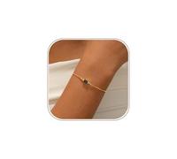 VIROMY Birthstone Bracelets for Women,Adjustable Gold Bracelet -14k Gold Plated Box Link Birthstone, Jewellery Gifts Anniversary Friendship Jewellery