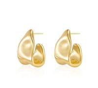 Viromy Gold Earrings for Women, 14K Gold Plated Geometric Dangle Drop Earrings Chunky Trendy Knot Stud Hypoallergenic Fashion Jewelry