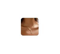 VIROMY Gold Necklace for Women 14K Gold Plated Shining Star Zirconia Pendant Necklace Crystal Choker Chain Dainty Elegant Jewelry for Women