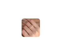VIROMY Gold Rings for Women 14K Gold Plated Stacking Cubic Zirconia Thumb Rings Eternity Promise Infinity Jewellery for Her Size 10