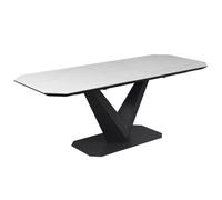 viroqua ceramic extending dining table in matt white