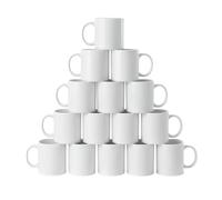 VIROSA 11oz Sublimation Blank Mugs - Plain White Coffee Cups with Large Handle, Heat Press & Cricut Compatible - Durable Ceramic Printing Mugs for Craft, DIY & Business (Pack of 144)