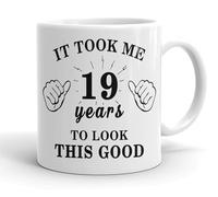 VIROSA 19th Birthday Mug - It Took Me 19 Years to Look This Good - Novelty Mug Gift for 19 Year Old Boy or Girl - Funny Coffee Cup - Birthday Present Idea