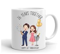 VIROSA 26 Year Anniversary Mug - 11oz Ceramic Coffee Mug Gift for Husband, Wife, Couples - First Wedding Anniversary Present Idea, Funny Romantic Keepsake
