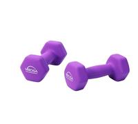 VIROSA 3kg Dumbbell Pair - Purple Neoprene Coated Hex Hand Weights, Non-Slip Grip Anti-Roll Strength Training Set for Home Gym Fitness Workouts