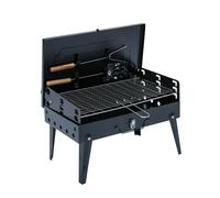VIROSA 44 × 27 × 22 cm Portable Briefcase Charcoal BBQ Grill - Folding Suitcase Barbecue, Heavy-Duty Steel Tabletop Smoker with Tongs & Spatula for Camping, Hiking & Garden