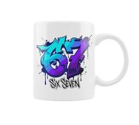 VIROSA 67 SixSeven Meme Mug - Funny 11oz Ceramic Coffee Cup | Hilarious Novelty Gift for Friends, Coworkers, Secret Santa, Birthday, Xmas & Office Banter