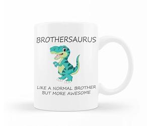 VIROSA Brothersaurus Mug, Like a Normal Brother But More Roar-Some, Ideal for Brother Gifts, Sibling Birthday, Christmas, Funny Dinosaur Gift Coffee Mug for Any Occasion
