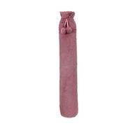 VIROSA Extra Long Hot Water Bottle with Fluffy Cover - 2L Soft Plush Design with Pom Pom Tie - Warmth & Comfort for Pain Relief, Cramps & Winter Heat - Multiple Colours Available (Plum)
