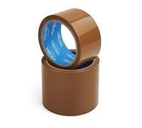 VIROSA EXTRA VALUE Packing Roll Set - 48mm x 66m - 3 Rolls Brown Heavy Duty Packaging for Moving, Shipping & Storage Boxes