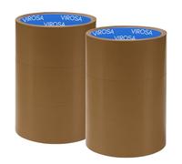 VIROSA EXTRA VALUE Packing Roll Set - 48mm x 66m - 6 Rolls Brown Heavy Duty Packaging for Moving, Shipping & Storage Boxes