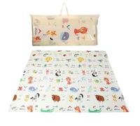 VIROSA Foldable Baby Play Mat - Waterproof Foam Floor Mat for Babies & Toddlers - Reversible, Non-Slip & Easy Clean - Alphabet & Animal Design - 200 x 150cm - Indoor Playroom or Nursery