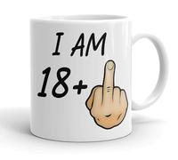 VIROSA Funny 19th Birthday Mug - “I Am 18+1” - Rude Novelty Gift for Men & Women Turning 19 - 11oz Ceramic Coffee Cup - Joke Present for Friends, Family, Mum, Dad - Birthday, Office, Secret Santa