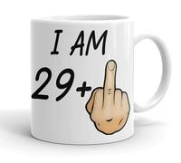 VIROSA Funny 30th Birthday Mug - “I Am 29+1” - Rude Novelty Gift for Men & Women Turning 30 - 11oz Ceramic Coffee Cup - Joke Present for Friends, Family, Mum, Dad - Birthday, Office, Secret Santa