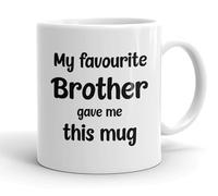 VIROSA Funny Brother Mug - “My Favourite Brother” - 11oz Ceramic Mug - Fun Birthday or Xmas Gift from Sibling - Family Coffee Cup