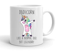 VIROSA Funny Dadicorn Mug - Like a Normal Dad, But Legendary - Cute Unicorn Mug Gift for Dad or Stepdad - Father’s Day, Birthday, or Christmas - 11oz Ceramic Coffee Cup
