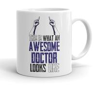 VIROSA Funny Doctor Mug - “This is What an Awesome Doctor Looks Like” - Gift for GP, Surgeon or Medics - 11oz Ceramic Coffee Cup