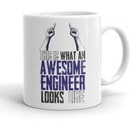 VIROSA Funny Engineer Mug - “This is What an Awesome Engineer Looks Like” - Gift for Mechanical, Civil or Software Engineers - 11oz Mug