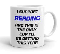 VIROSA Funny Football Mug - “Only Cup I’ll Be Getting This Year” - Gift for Reading Fans, Dad, Friend or Colleague - 11oz Ceramic Coffee Cup - Funny Xmas, Birthday, Father’s Day Present