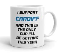VIROSA Funny Football Mug - “This is The Only Cup I’ll Be Getting This Year” - Funny Gift for Cardiff Fans, Dad, Brother or Friend - 11oz Ceramic Coffee Cup - Birthday, Xmas, Father’s Day