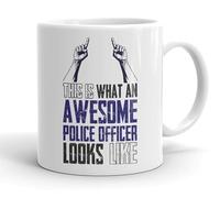 VIROSA Funny Police Officer Mug - “This is What an Awesome Police Officer Looks Like” - Gift for Cops or Law Enforcement - 11oz Ceramic Cup