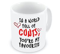 VIROSA Funny Rude Mug - in a World Full of C*NTS, You’re My Favourite - Hilarious Gift for Friends, Coworkers, Secret Santa, Birthday, Xmas, Office Banter - 11oz Ceramic Coffee Cup