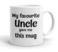 VIROSA Funny Uncle Mug - “My Favourite Uncle” - 11oz Ceramic Cup - Gift from Niece or Nephew - Fun Family Mug