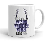 VIROSA Funny Warehouse Worker Mug - “This is What an Awesome Warehouse Worker Looks Like” - Gift for Logistics Staff - 11oz Mug