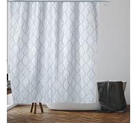 VIROSA Grey Leaf Shower Curtain for Bathroom Anti Mould, Mildew Resistant | 180 x 180 cm (71 x 71 Inch) | Water Repellent Fabric | 100% Polyester