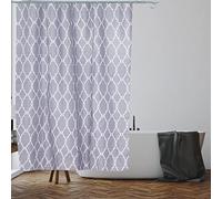 VIROSA Grey Moroccan Shower Curtain Anti Mould, Mildew Resistant | Size 28 x 18 x 5 cm | Water Repellent Fabric | 100% Polyester