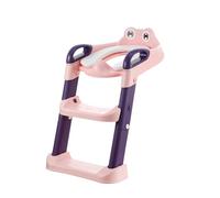VIROSA Kids Frog Potty Training Toilet Seat with Ladder - Adjustable Toddler Toilet Trainer with Step Stool & Handles - Foldable, Non-Slip, Fun Frog Design - Multiple Colours Available (Pink & Purple)
