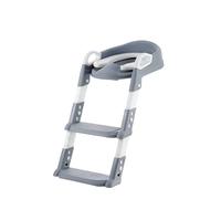 VIROSA Kids Step-Up Ladder - Toddler Toilet Training Ladder with Non-Slip Steps & Handles - Adjustable & Foldable Toilet Trainer - Multiple Colour Options (Grey & White)