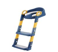 VIROSA Kids Step-Up Ladder - Toddler Toilet Training Ladder with Non-Slip Steps & Handles - Adjustable & Foldable Toilet Trainer - Multiple Colour Options (Blue & Yellow)
