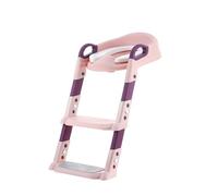 VIROSA Kids Step-Up Ladder - Toddler Toilet Training Ladder with Non-Slip Steps & Handles - Adjustable & Foldable Toilet Trainer - Multiple Colour Options (Pink & Purple)