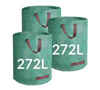 VIROSA Large Garden Waste Bags | PACK of 3 | H76cm, D67 cm | Ideal for Large Amounts of lightweight Garden Waste | Reusable Waterproof Refuse Sack with Handles (272 Litres)