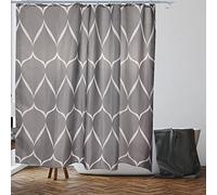 VIROSA Lattice Grey Shower Curtain Anti Mould, Mildew Resistant | Size 180x180 cm (71 x 71 Inch) | Water Repellent Fabric | 100% Polyester
