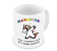 VIROSA Mamacorn Mug - Like a Normal Mum but More Awesome - Funny Gift for Mum from Daughter or Son - Mother’s Day, Birthday, Xmas Present - 11oz White Ceramic Coffee Cup